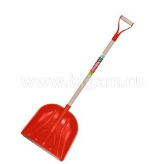 БЦМ Лопата снеговая красная с ручкой 1726-Ч